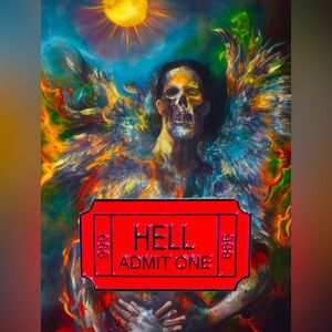 NWT HELL ADMIT ONE Enamel Pin | Red Ticket 666 | Occult Goth Horror Accessory